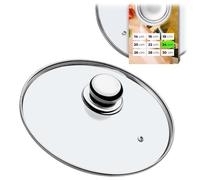 KADAX Couvercle en verre, couvercle de casserole Ø24 cm, résistant à la chaleur, avec orifice vapeur et poignée en acier, couvercle universel pour casseroles et poêles, visibilité claire, fermeture h