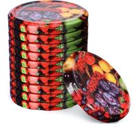 KADAX Couvercle "Valsta", à visser pour bocaux, couvercle en métal fi66 mm, 10 pièces, motif mélange de fruits
