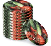 KADAX Couvercle "Valsta", à visser pour bocaux, couvercle en métal fi66 mm, 10 pièces, motifs de légumes
