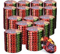 KADAX Couvercles à Vis fi 66 mm Lot de 200 Fruits Variés - Métal Twist-Off avec joint hermétique, couvercles de rechange réutilisables pour bocaux et pots en verre