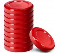 KADAX Couvercles "Linards", Couvercles à visser pour bocaux, Couvercles en métal fi38 mm, 10 pièces, Rouge