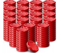 KADAX Couvercles "Linards", Couvercles à visser pour bocaux, Couvercles en métal fi38 mm, 200 pièces, Rouge