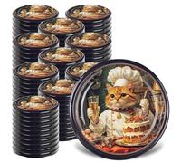 KADAX Couvercles Twist-Off fi82 mm x 100 pcs, Set de Couvercles en Métal, Couvercles de Rechange pour Bocaux, 100 Pièces, (Katzen, 100 pièces)
