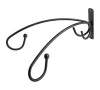 KADAX Crochet à fleurs double crochet mural pour panier suspendu Pot de fleurs lanterne balcon jardin support de plantes en acier crochet crochet suspendu mural support mural noir