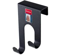 KADAX Crochet de porte en acier, support pour porte, patère de porte, patère sans perçage, crochet de suspension, patère de porte, patère de douche, patère pour porte de placard (1, noir)