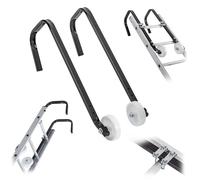 KADAX Crochets de faîtage pour échelle de toit, 2 pièces, crochets de toit avec roues pour échelle, crochets d'échelle en acier, support d'échelle pour faîtage de toit, crochet de faîtage avec