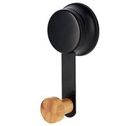 KADAX Crochets de salle de bain en acier thermolaqué, crochets à ventouse, crochets, crochets autocollants, patères, crochets muraux, crochets à ventouse jusqu'à 2 kg (noir)