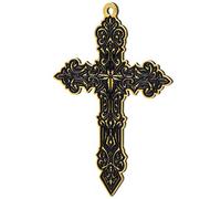 KADAX Croix en métal, croix dorée en acier inoxydable avec trou, croix moderne pour réfrigérateur, congélateur, crucifix pour mur, cordon, chaîne, objets déco, super idée cadeau (à suspendre)