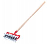 KADAX Fraise en étoile, Fraise de Jardin en métal, émietteur pour ameublir Le Sol, cultivateur pour Jardin, Gazon, Mauvaises Herbes, cultivateur Rotatif (avec 6 étoiles, Manche en Bois)