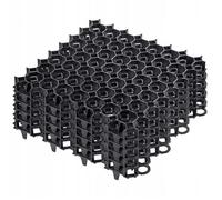 KADAX Dalles Stabilisatrices en Plastique 50 cm, Stabilisateurs de Gravier, Dalles à Engazonner pour Jardins, Grilles de Gazon (Noir, Lot de 4)