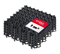 KADAX Dalles Stabilisatrices en Plastique 50 cm, Stabilisateurs de Gravier, Dalles à Engazonner pour Jardins, Grilles de Gazon (Noir, Lot de 4)