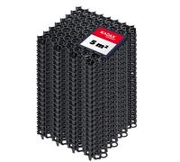 KADAX Dalles Stabilisatrices en Plastique 50 cm, Stabilisateurs de Gravier, Dalles à Engazonner pour Jardins, Grilles de Gazon (Noir, Lot de 20)