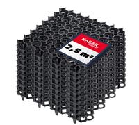 KADAX Dalles Stabilisatrices en Plastique 50 cm, Stabilisateurs de Gravier, Dalles à Engazonner pour Jardins, Grilles de Gazon (Noir, Lot de 10)