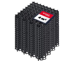 KADAX Dalles Stabilisatrices en Plastique 50 cm, Stabilisateurs de Gravier, Dalles à Engazonner pour Jardins, Grilles de Gazon (Noir, Lot de 16)