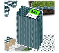 KADAX Dalles Stabilisatrices en Polyéthylène 60 x 40 cm, Stabilisateurs de Gravier, Dalles à Engazonner pour Jardins, Grilles de Gazon (Vert, Lot de 24)