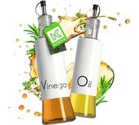KADAX Distributeur d'Assaisonnements Liquides en Verre Avec Éléments en Acier - Pour Huile, Vinaigrette, Huile d'Olive - Réservoir d'Huile