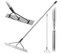 KADAX Distributeur de béton en aluminium, 62,5 x 9 x 190 cm, distributeur de goudron profilé, lames de béton triple entretoise, pelle à béton (avec manche)