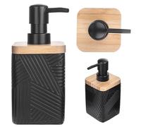 KADAX Distributeur de savon liquide vaisselle, rechargeable, moderne, avec pompe, carré, noir