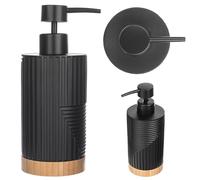 KADAX Distributeur de savon liquide vaisselle, rechargeable, moderne, avec pompe, noir, ovale