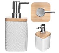 KADAX Distributeur de savon liquide vaisselle, rechargeable, moderne, distributeur de savon pour les mains, avec pompe, blanc, carré