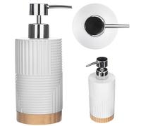 KADAX Distributeur de savon liquide vaisselle, rechargeable, moderne, distributeur de savon pour les mains, avec pompe, blanc, ovale