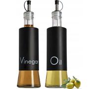 KADAX Distributeur pour condiments liquides, bouteille en verre avec éléments en acier, distributeur en verre pour huile, vinaigre