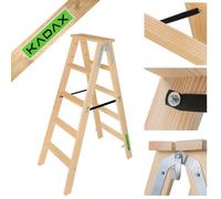 KADAX Échelle de peinture en bois extensible 2x5 marches, pliable, double face