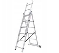 KADAX Échelle Transformable de 3 Plans, Échelle Coulissante en Aluminium, pour Travaux Domestiques et Professionnels (6 Marches)