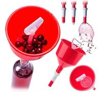 KADAX Entonnoir de remplissage avec tamis et valve de bouchon, entonnoir de remplissage semi-automatique en plastique, entonnoir pour un remplissage précis du vin, des liqueurs et des jus dans des