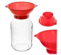 KADAX Entonnoir en plastique pour bocaux de 43 mm à 100 mm de diamètre - Entonnoir de remplissage (rouge)