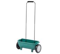 KADAX Épandeur de 12 l, épandeur d'engrais avec roues, épandeur pour une répartition uniforme de l'engrais à gazon, des graines de gazon, du calcaire de pelouse et du sel de déneigement, épandeur