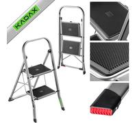 KADAX Escabeau de sécurité pliable en aluminium à 2 marches avec pieds antidérapants Charge maximale 150 kg Idéal pour la maison et le jardin