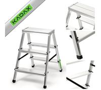 KADAX Escabeau en Aluminium avec Marches Antidérapantes et Conception Pliable pour Un Stockage et Un Transport Faciles, Échelle Légère (3 Marches)