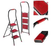 KADAX Escabeau Pliable avec Main Courante, Échelle à Structure Robuste et Sécurisée pour Un Accès Facile et Confortable aux Hauteurs (3 Marches)