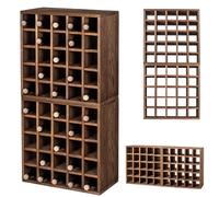 KADAX Étagère à vin en bois - 52 x 25,5 x 104 cm - Support à vin empilable - Étagère pour bouteilles - Armoire à vin naturelle rustique - Peu encombrante - Fabriqué en UE - Montage facile