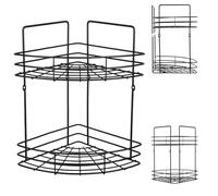 KADAX Étagère d'Angle de Douche - Organiseur de Salle de Bain avec Support pour Gel et Shampoing - Panier de Rangement