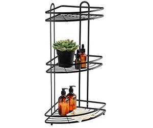 KADAX Étagère d'angle en acier revêtu par poudre pour salle de bain, panier de douche, étagère de douche, support mural, organisateur de douche