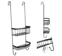 KADAX Etagère de Salle de Bain Etagère Suspendue de Douche Cintre en Métal Noir Loft