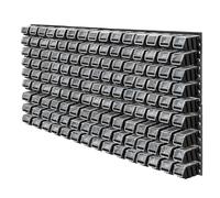 KADAX Étagère murale à outils, 156 x 78 cm, étagère murale d'atelier pour garage, kit mural à outils, système de stockage avec boîtes de rangement pour vide, plaques murales extensibles (noir, 135