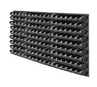 KADAX Étagère murale à outils, 156 x 78 cm, étagère murale d'atelier pour garage, kit mural à outils, système de stockage avec bacs de stockage à vue, plaques murales extensibles (noir, 162 pièces)