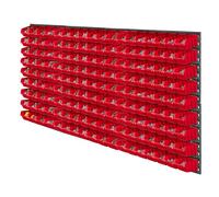 KADAX Étagère murale à outils, 156 x 78 cm, étagère murale d'atelier pour garage, kit mural à outils, système de stockage avec boîtes de rangement pour vide, plaques murales extensibles (rouge, 162