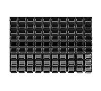 KADAX Étagère murale d'atelier, 116 x 78 cm, système de stockage en plastique robuste, étagère d'atelier résistante aux UV, plaques murales extensibles, étagère pour garage, (noir, 90 pièces v2)