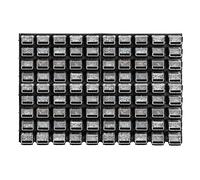 KADAX Étagère murale d'atelier robuste, 116 x 78 cm, système de stockage en plastique, résistante aux UV, plaques murales extensibles, pour garage (noir, 90 pièces)