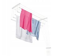 KADAX Etendoir a Linge au Plafond avec Tiges en Acier, Pratique Systeme de Sechage (Blanc, 5 x 120 cm)
