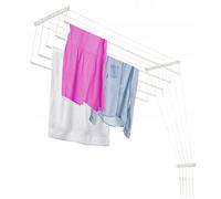 KADAX Etendoir a Linge au Plafond avec Tiges en Acier, Pratique Systeme de Sechage (Blanc, 5 x 140 cm)