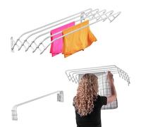 KADAX Étendoir à linge pliable pour buanderie, surface de séchage de 8 m, séchoir à linge peu encombrant en métal, mur en accordéon extensible, cintre pour intérieur (80 cm)