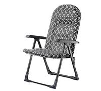 KADAX Fauteuil de Jardin avec Dossier réglable, Chaise de Relaxation en Acier revêtu par pulvérisation, Chaise Pliante avec capacité de Charge jusqu'à 110 kg, Chaise Longue (Laine Grise, S Ovale)