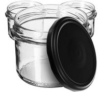 KADAX fi82 - Lot de 10 bocaux à confiture avec couvercle à visser - 235 ml - Petits bocaux à confiture avec couvercle - Idéaux comme cadeau - Noir mat