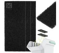 KADAX Filtre à charbon actif pour poubelle à déchets, filtre à charbon, filtre à charbon de bois, filtre de rechange, filtre anti-odeurs pour poubelle à compost (lot de 3 rectangulaires) K9746