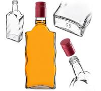 KADAX Flacon de teinture en verre 500 ml avec long bouchon rouge, 1 pièce.